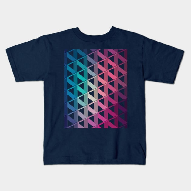 3D Futuristic GEO BG XVII Kids T-Shirt by uniqued